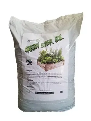 Bag of Oregon Super Soil ready for use.