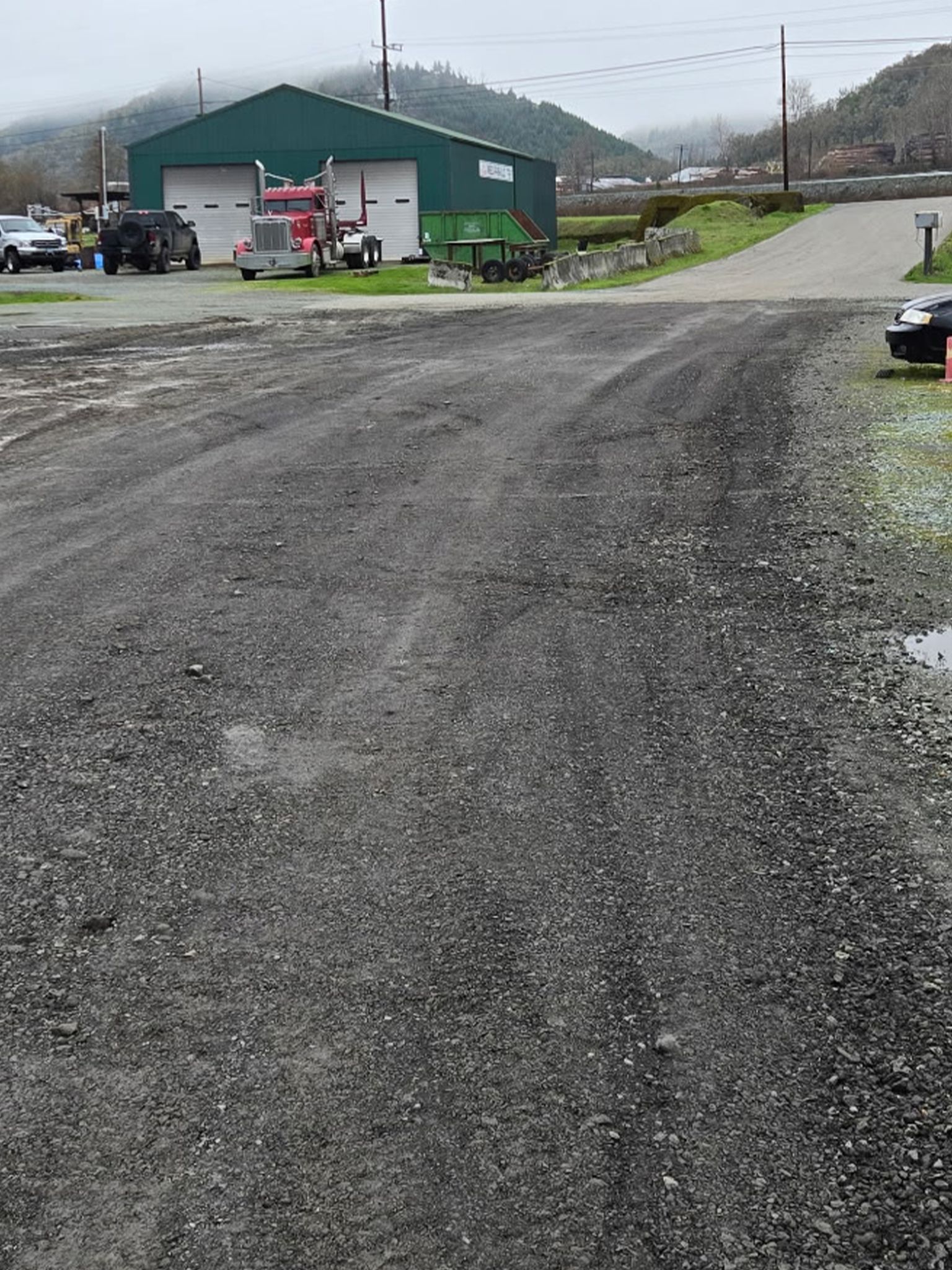 Leveled commercial gravel pad in Winston